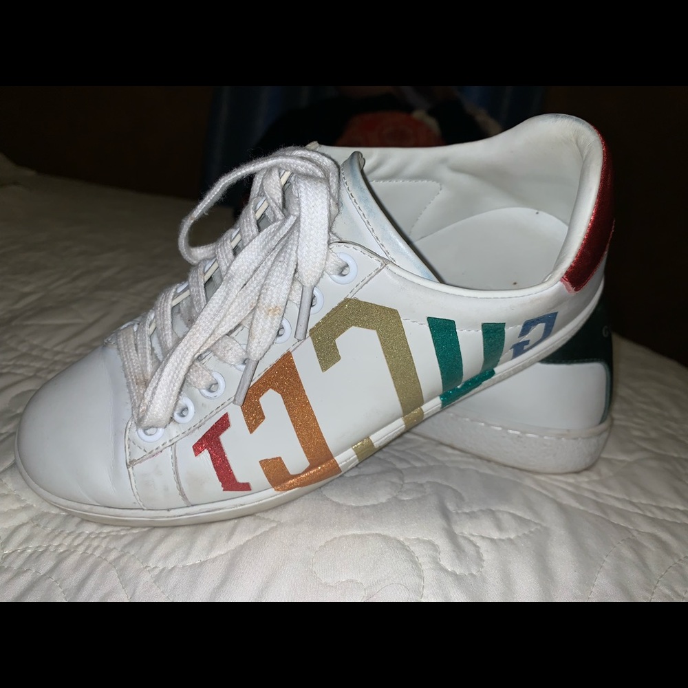 White Gucci shoes